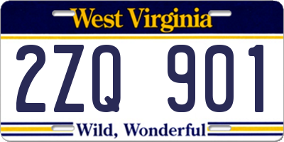 WV license plate 2ZQ901