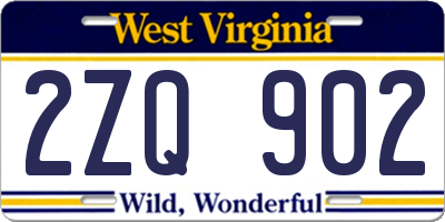WV license plate 2ZQ902