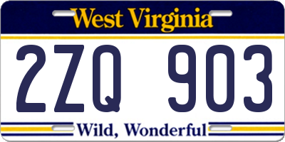 WV license plate 2ZQ903
