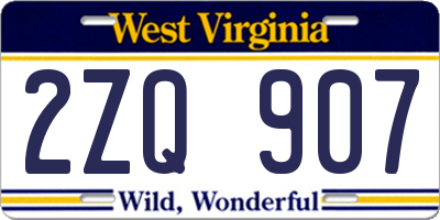 WV license plate 2ZQ907