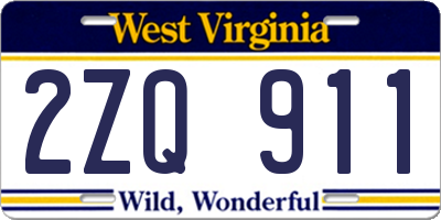 WV license plate 2ZQ911