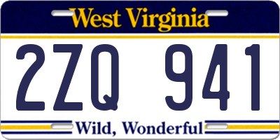 WV license plate 2ZQ941