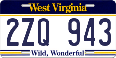 WV license plate 2ZQ943