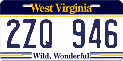 WV license plate 2ZQ946