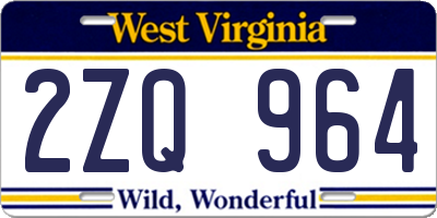 WV license plate 2ZQ964