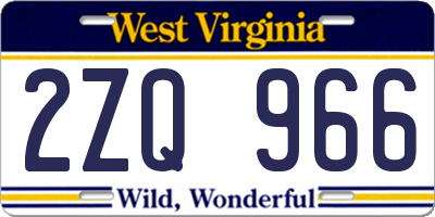 WV license plate 2ZQ966