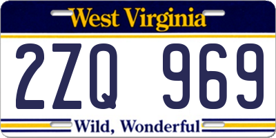 WV license plate 2ZQ969