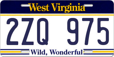 WV license plate 2ZQ975