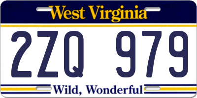WV license plate 2ZQ979