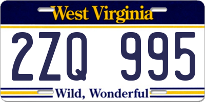 WV license plate 2ZQ995