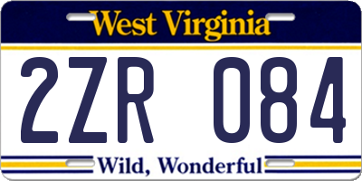 WV license plate 2ZR084