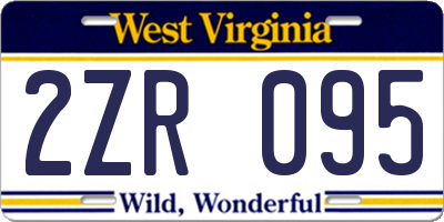 WV license plate 2ZR095