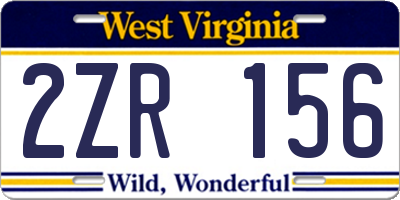 WV license plate 2ZR156