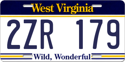 WV license plate 2ZR179