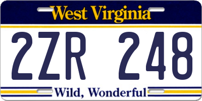 WV license plate 2ZR248