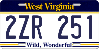 WV license plate 2ZR251