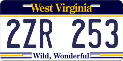 WV license plate 2ZR253
