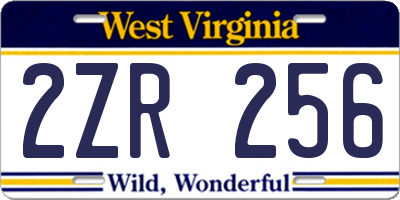 WV license plate 2ZR256
