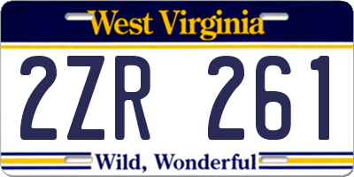 WV license plate 2ZR261