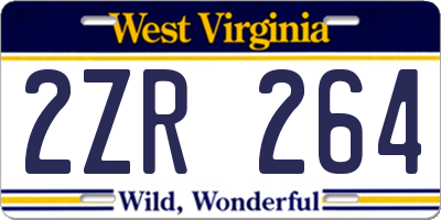 WV license plate 2ZR264