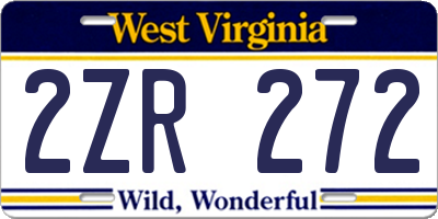 WV license plate 2ZR272