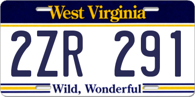 WV license plate 2ZR291