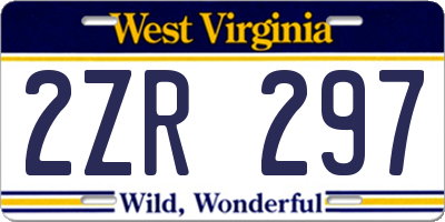 WV license plate 2ZR297
