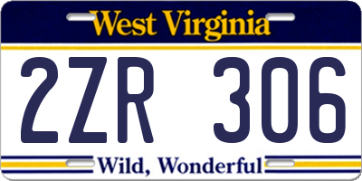 WV license plate 2ZR306