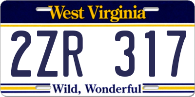 WV license plate 2ZR317