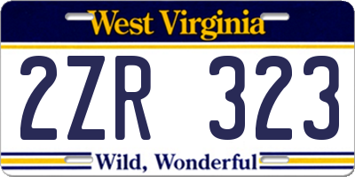 WV license plate 2ZR323