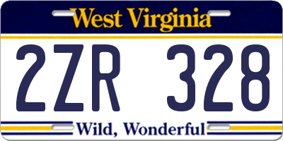 WV license plate 2ZR328