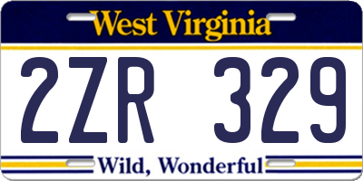 WV license plate 2ZR329