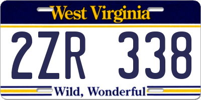 WV license plate 2ZR338