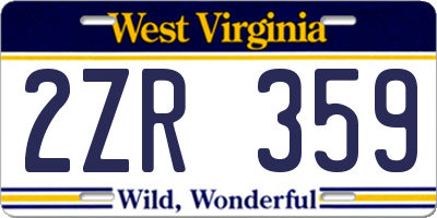 WV license plate 2ZR359