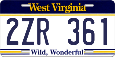WV license plate 2ZR361