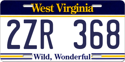 WV license plate 2ZR368