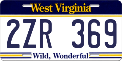 WV license plate 2ZR369