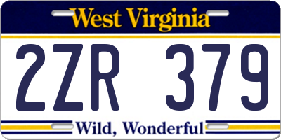 WV license plate 2ZR379