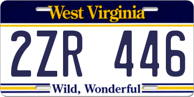 WV license plate 2ZR446