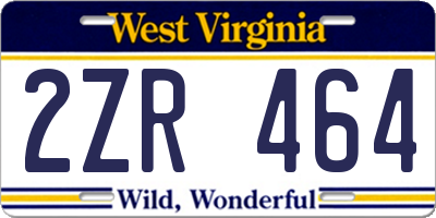 WV license plate 2ZR464