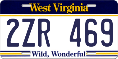 WV license plate 2ZR469