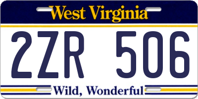 WV license plate 2ZR506