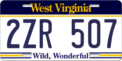 WV license plate 2ZR507
