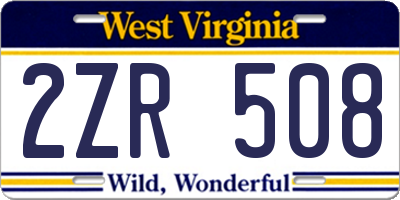WV license plate 2ZR508