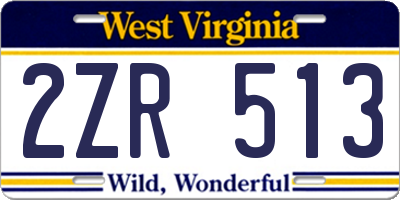 WV license plate 2ZR513