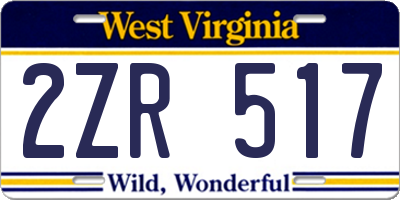 WV license plate 2ZR517