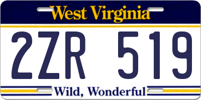 WV license plate 2ZR519
