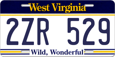 WV license plate 2ZR529