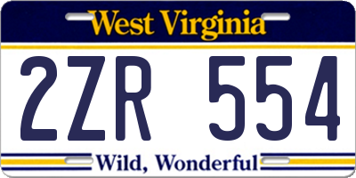 WV license plate 2ZR554