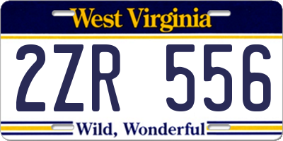 WV license plate 2ZR556